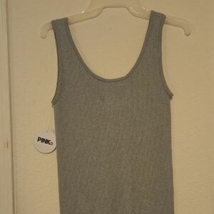 Gray Ribbed Tank Top by PINK